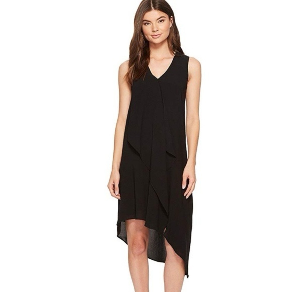 Adrianna Papell Black Chiffon Dress